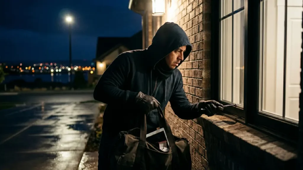 Tri-Cities WA Residential Theft Allegation Scene at Night