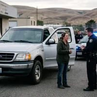 A police traffic stop _